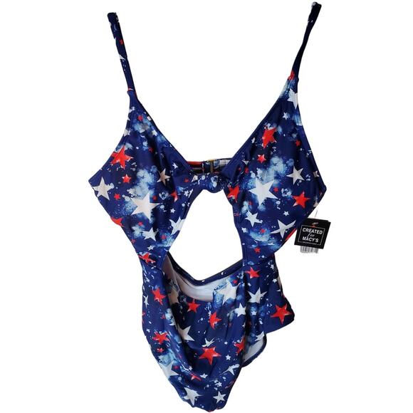 California Waves Other - California Waves One Piece Cutout Patriotic Stars Swimsuit, NWT, Large